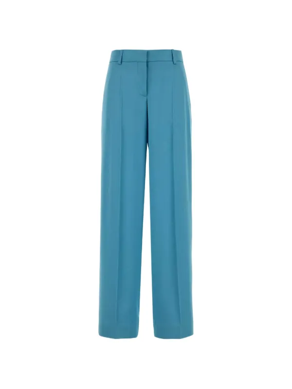 Stella McCartney Satin Wide-leg Trousers in Blue