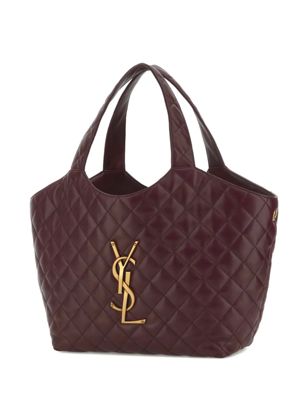 Saint Laurent Gewatteerde leren shopper met logo Rood