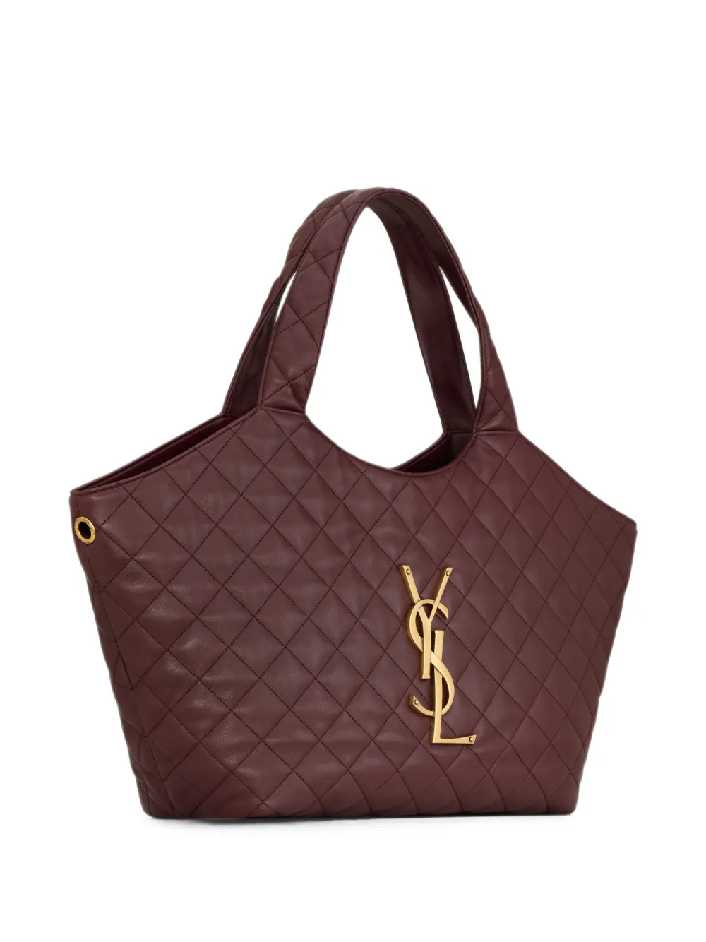 Saint Laurent Gewatteerde leren shopper met logo Rood
