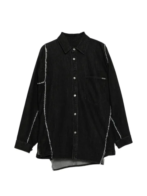 SONGZIO polyptych-embroidered frayed shirt