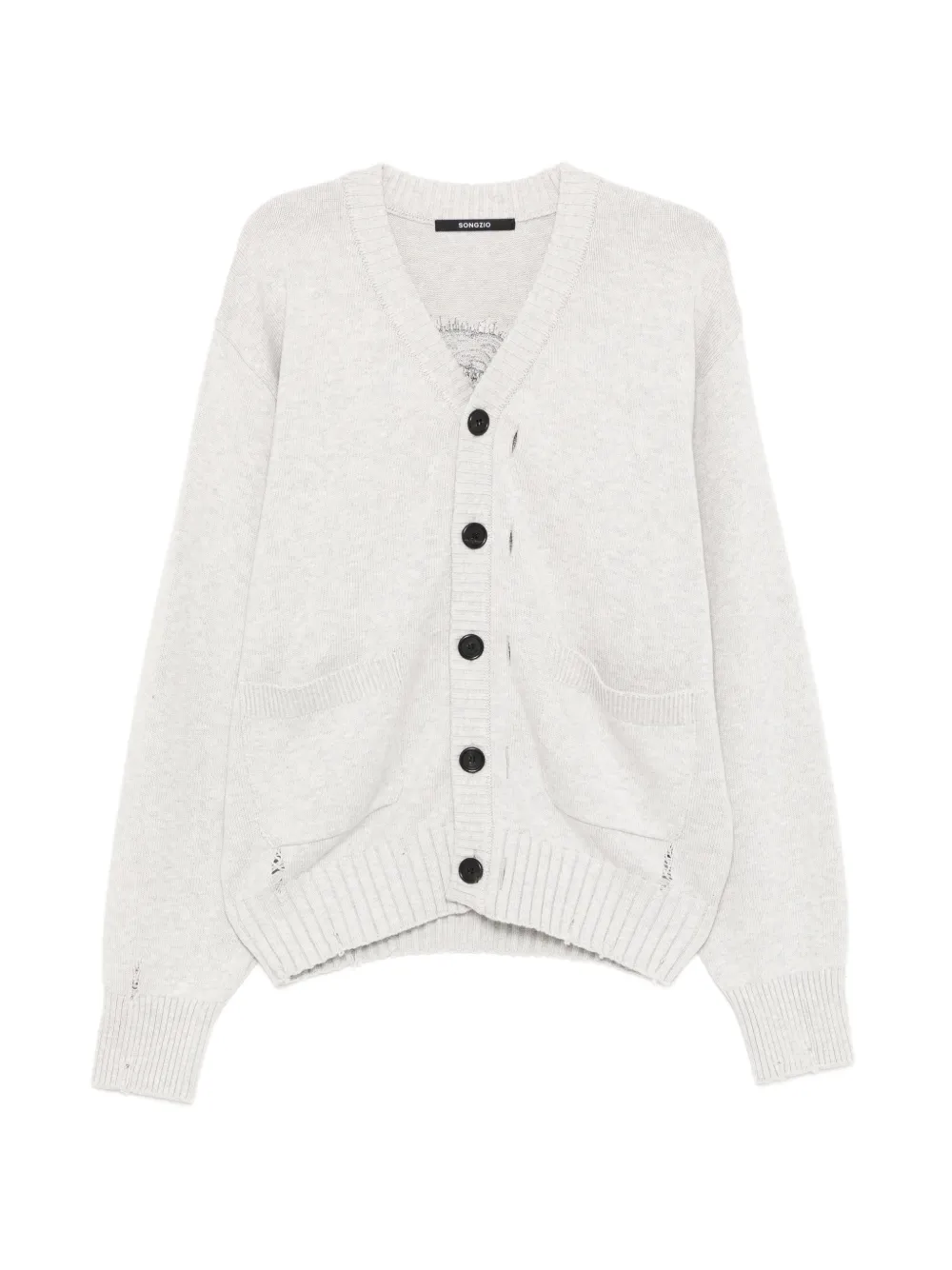 SONGZIO Cardigan con ricamo - Grigio