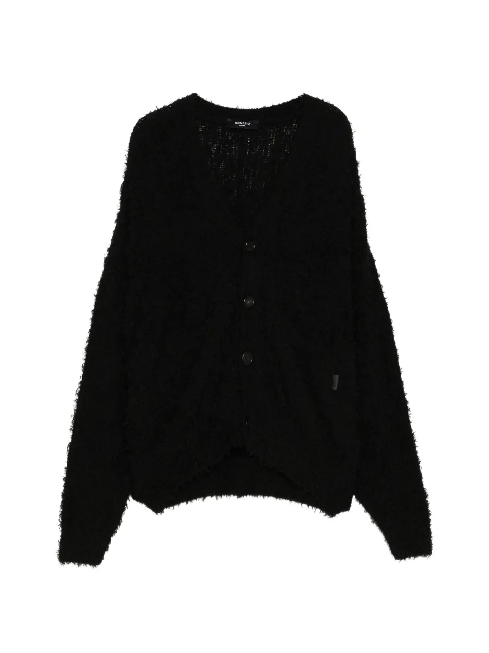SONGZIO hairy V-neck cardigan - Black