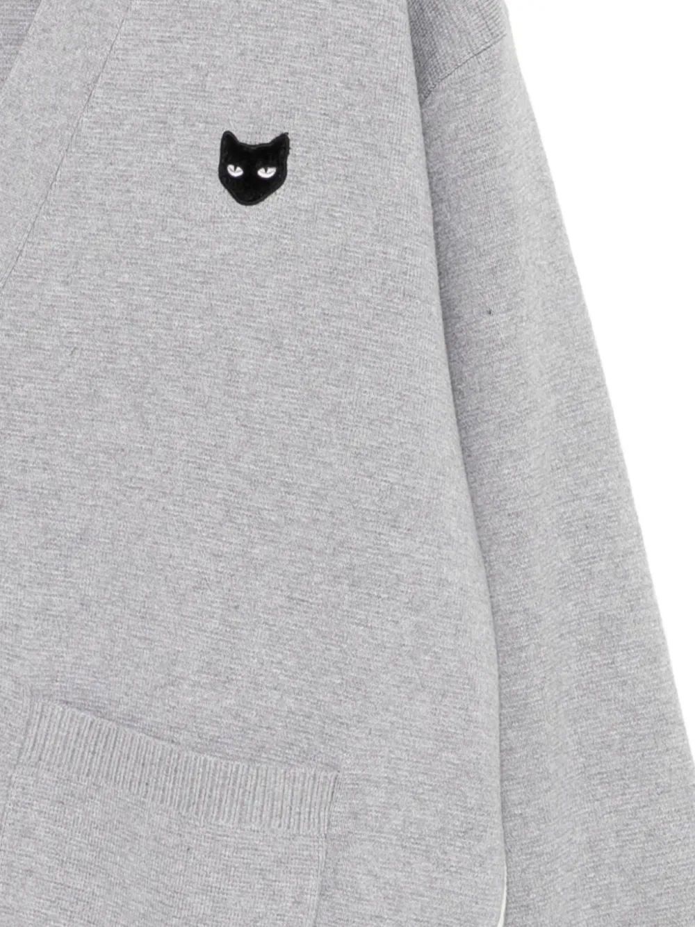  Songzio Panther-embroidered Cardigan - Grey 