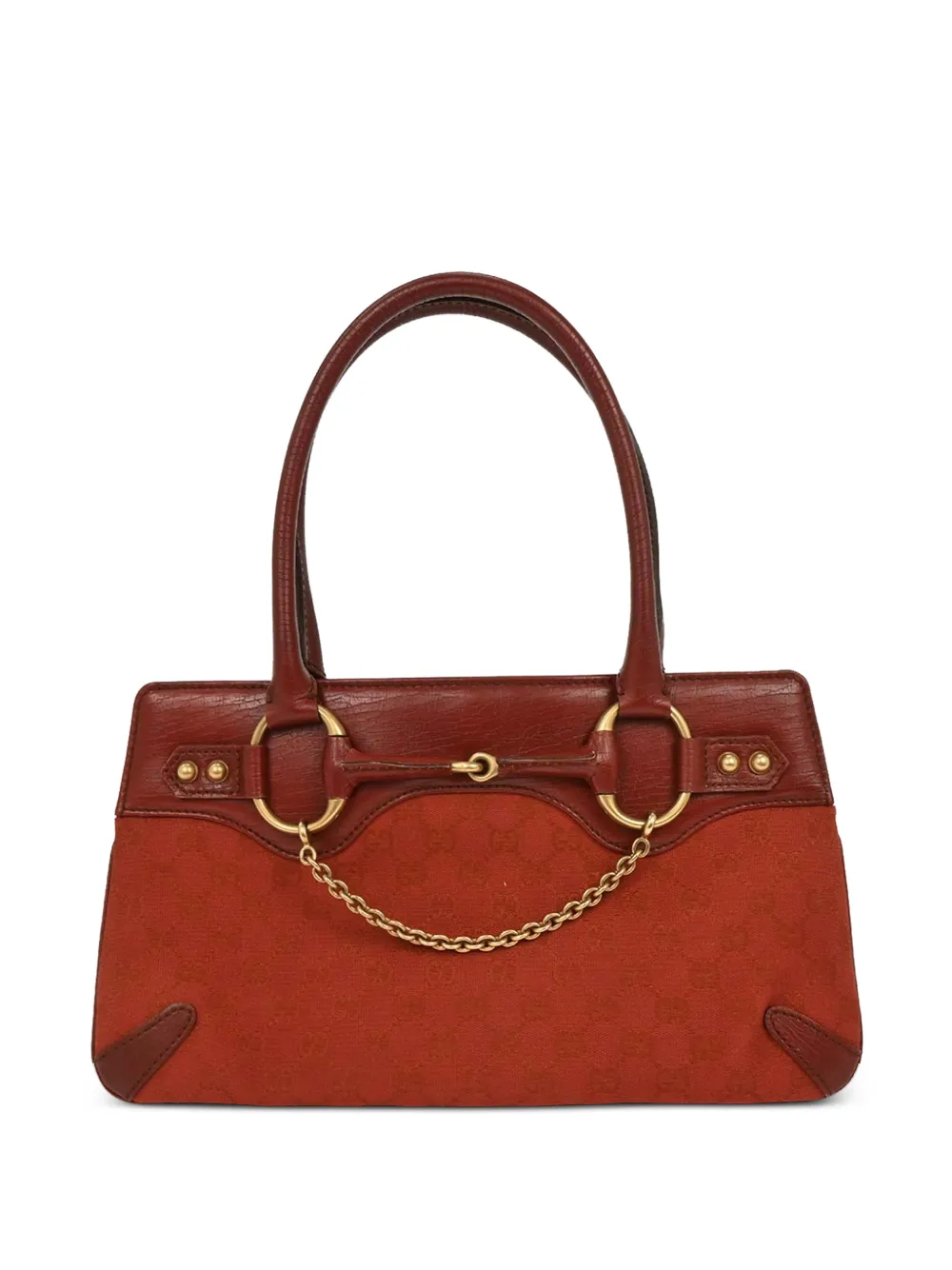 Gucci Pre-Owned 1990-2000s GG Horsebit canvas shoulder bag - Rosso
