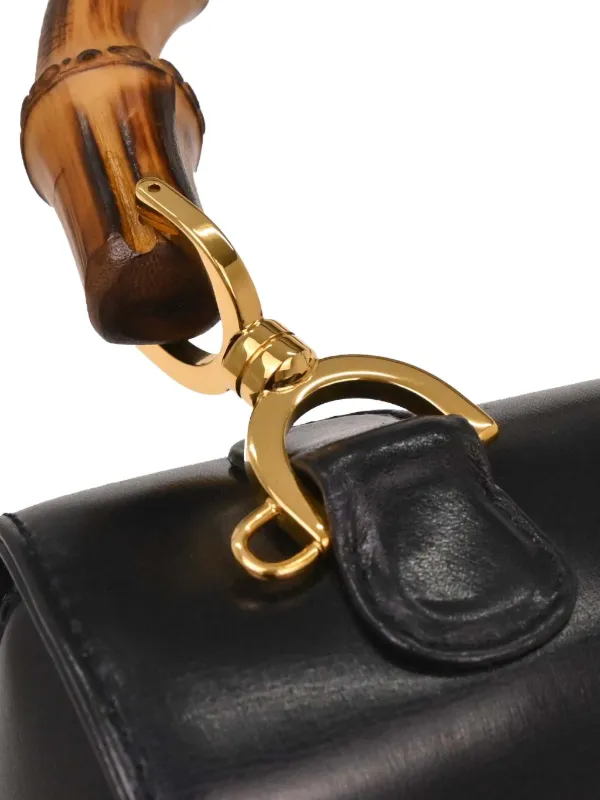 Gucci Pre-Owned 1990-2000s Bamboo 1947 Shoulder Bag | Black | FARFETCH
