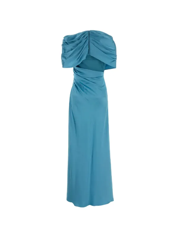 stella mccartney evening dresses Stella McCartney Women's Draped Satin Cape Gown - Blue