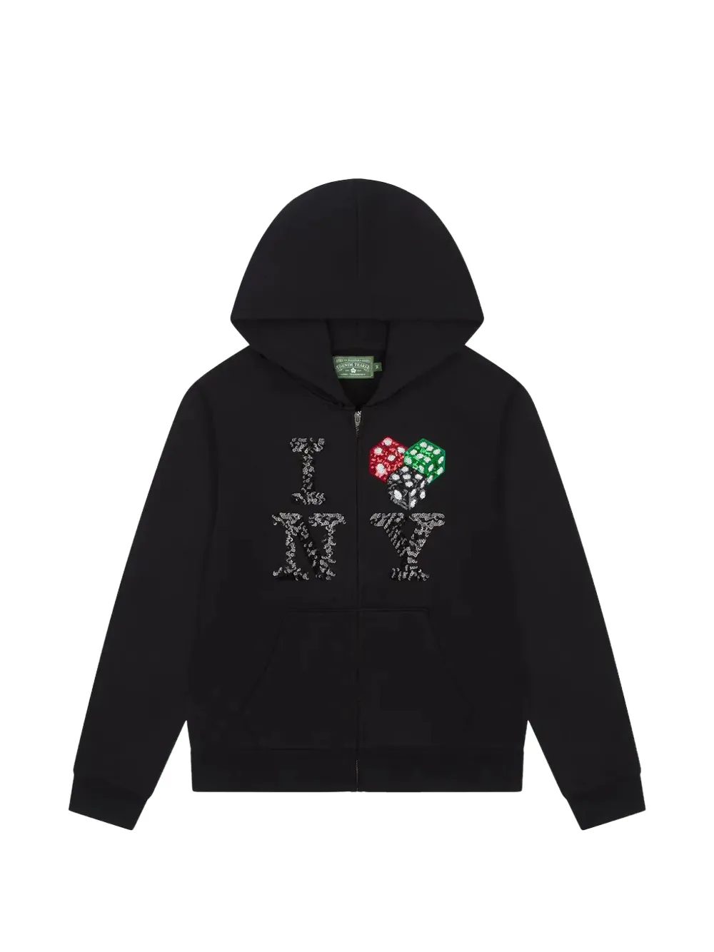 Denim Tears zip-up embellished hoodie - Nero