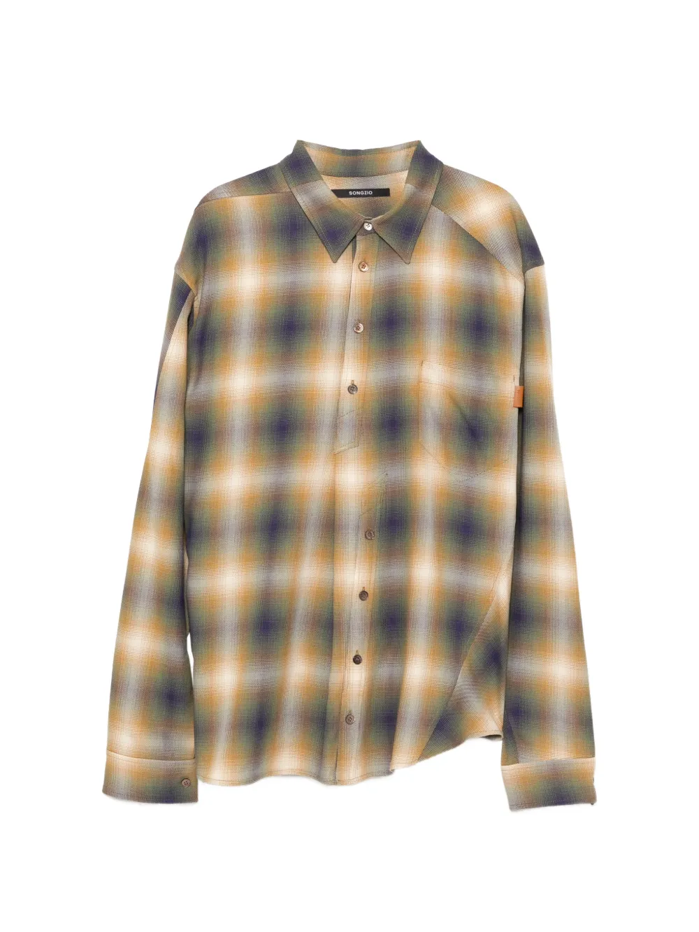 SONGZIO Camicia asimmetrica a quadri - Arancione