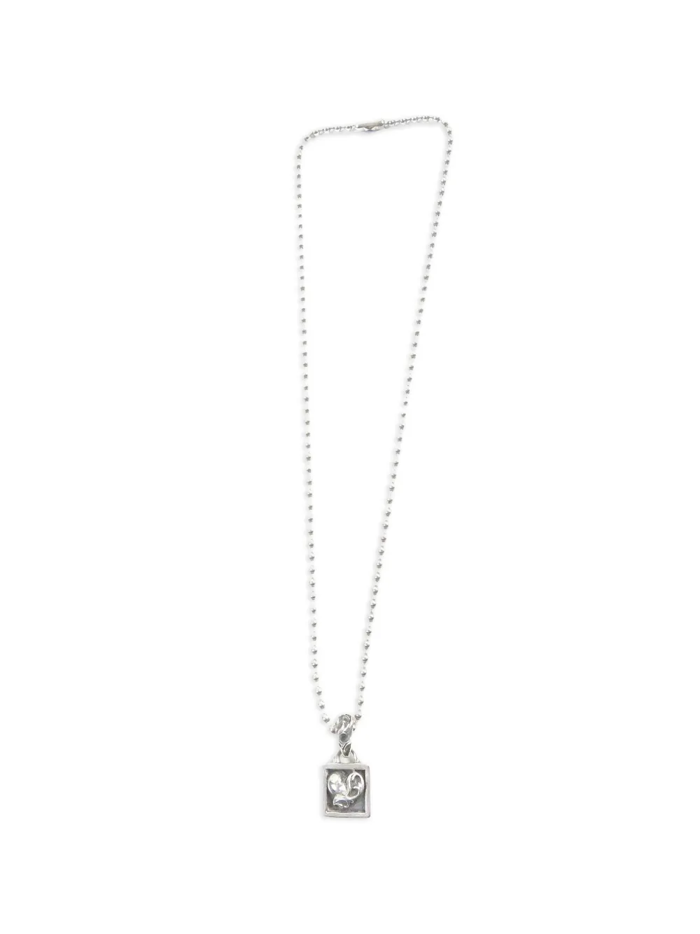 Chrome Hearts Framed Heart square pendant necklace - Argento