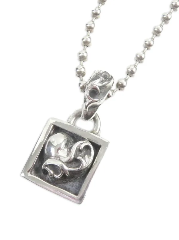 Chrome Hearts Framed Heart Square Pendant Necklace | Silver | FARFETCH