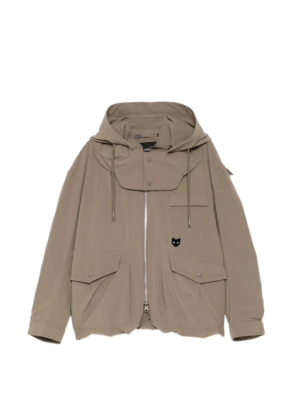 SONGZIO Giacca con ricamo e cappuccio - Marrone