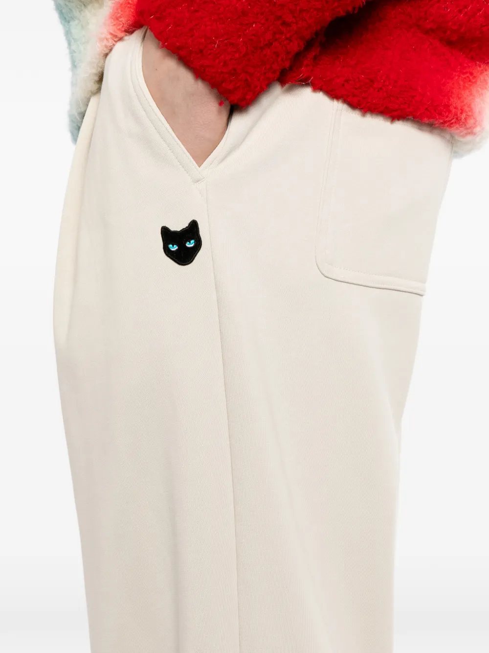 Panther-Patched Drawstring Track Pants