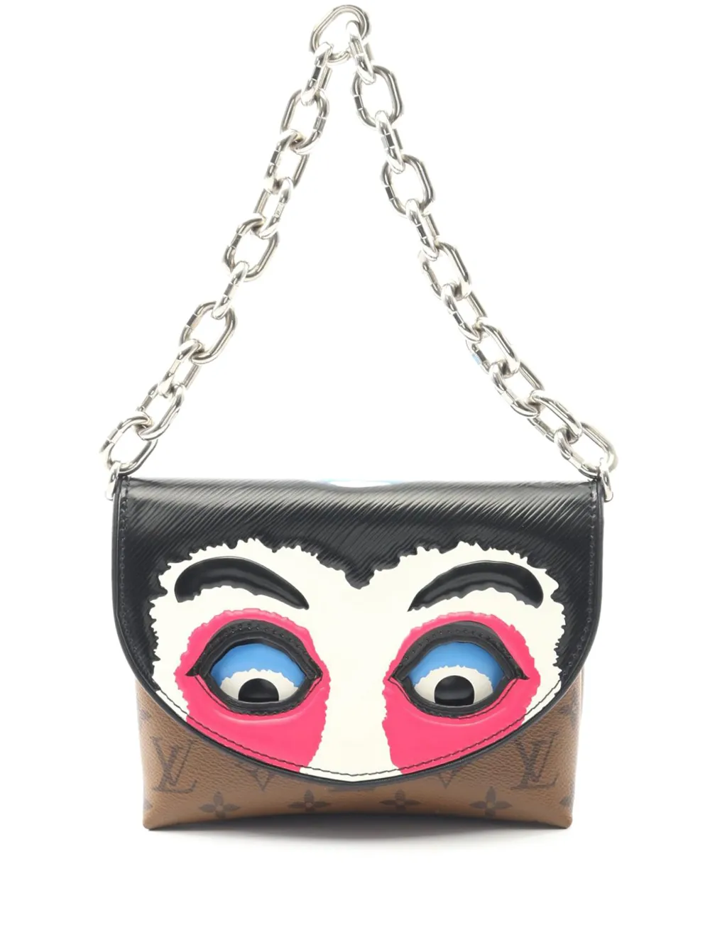Louis Vuitton Pre-Owned 2017 Monogram and Epi Printed Kabuki Masks Pochette satchel - Marrone