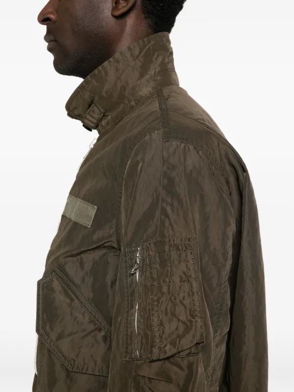 Sacai bicolor-panel Jacket | Green | FARFETCH JO
