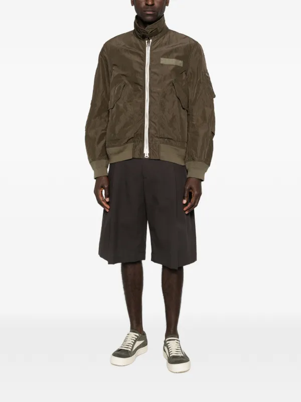 Sacai bicolor-panel Jacket | Green | FARFETCH JO