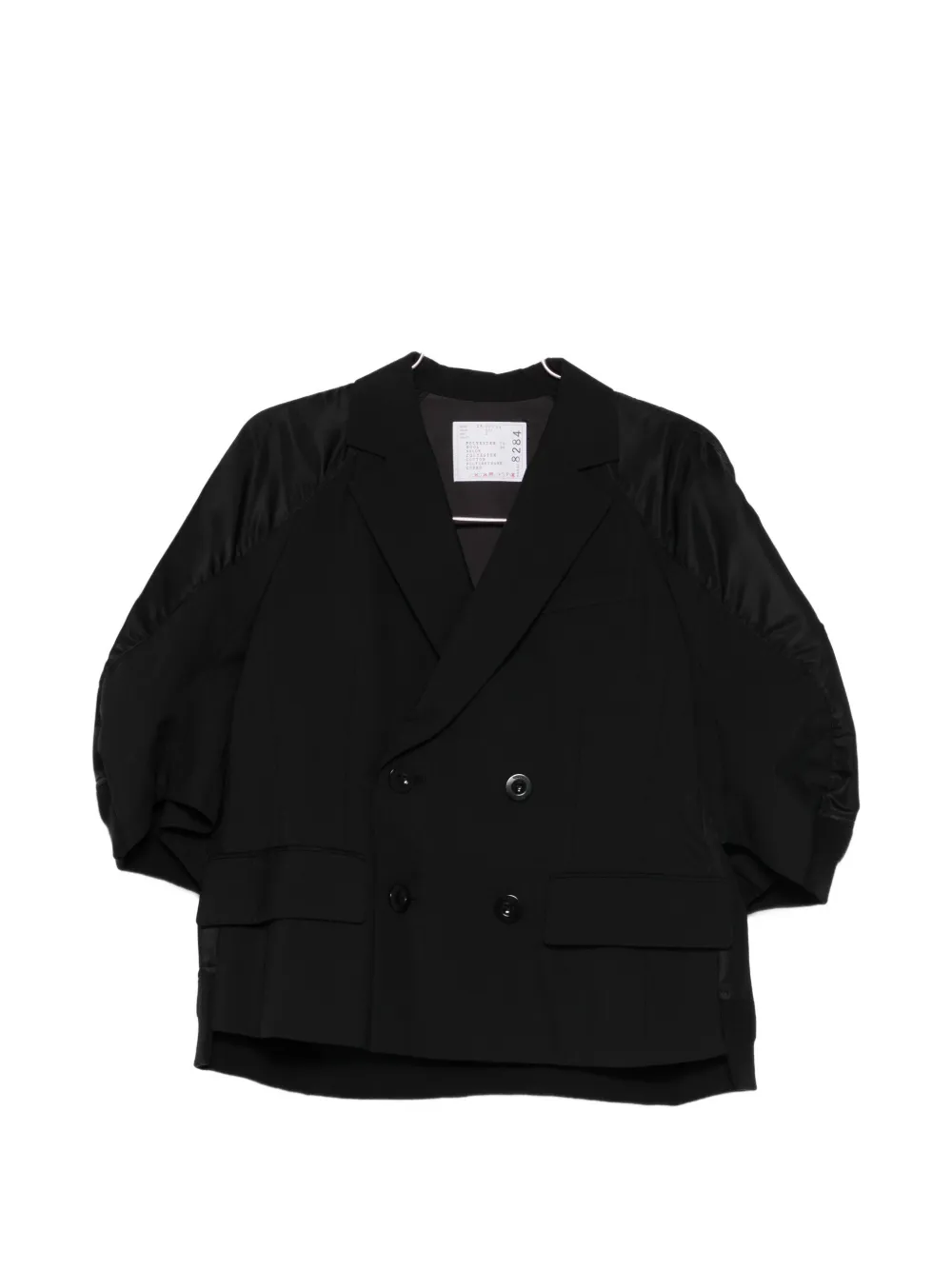 sacai double-breasted panelled blazer - Nero