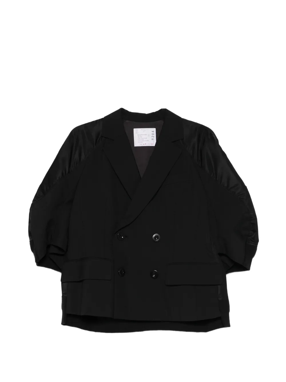 sacai double-breasted panelled blazer - Nero