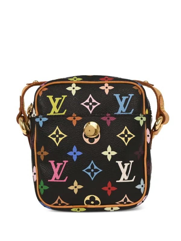 Louis Vuitton Pre-owned X Takashi Urakami 2005 Rift Monogram Shoulder Bag in Black