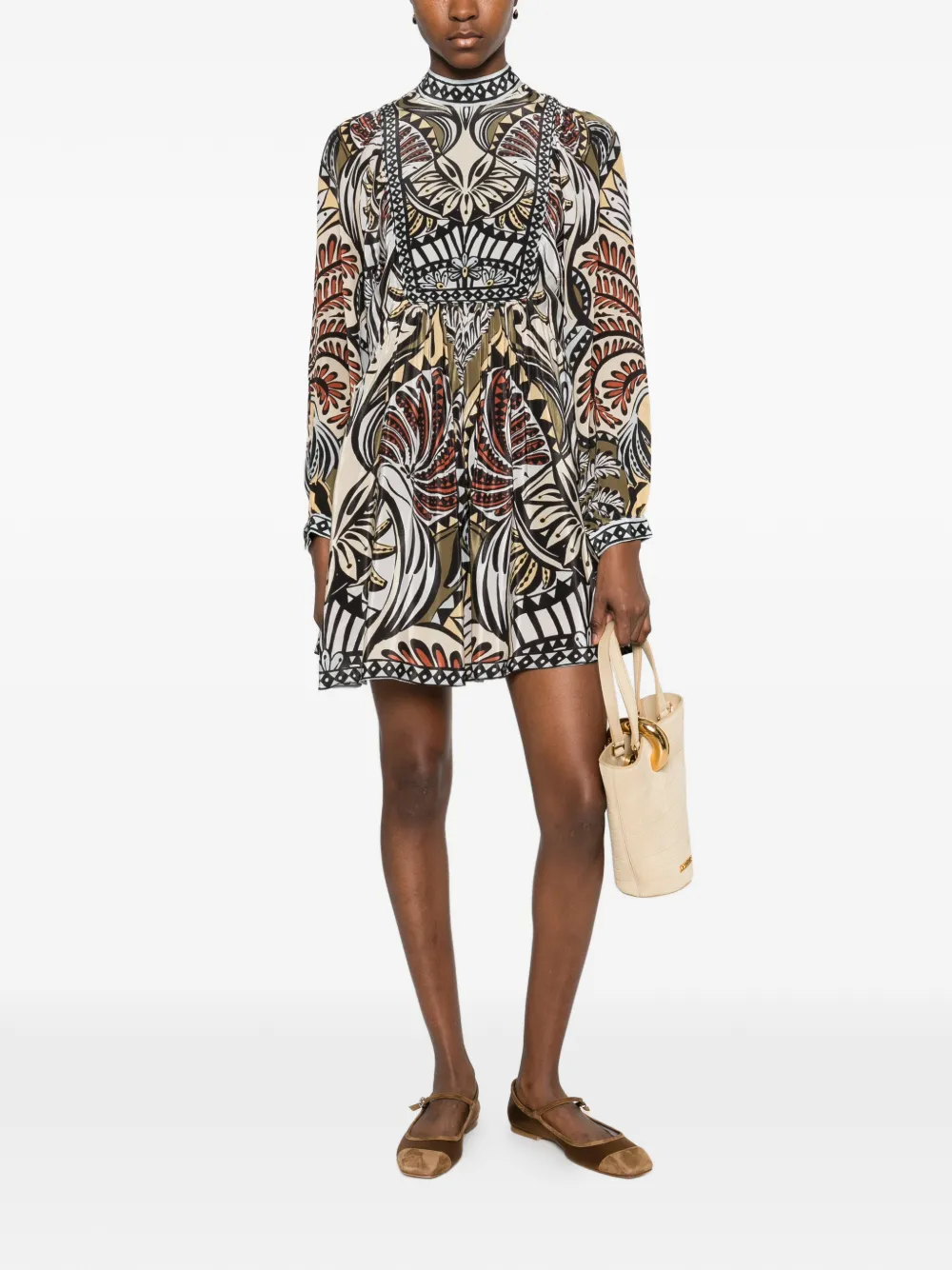 FARM Rio Balamana mini-jurk Beige