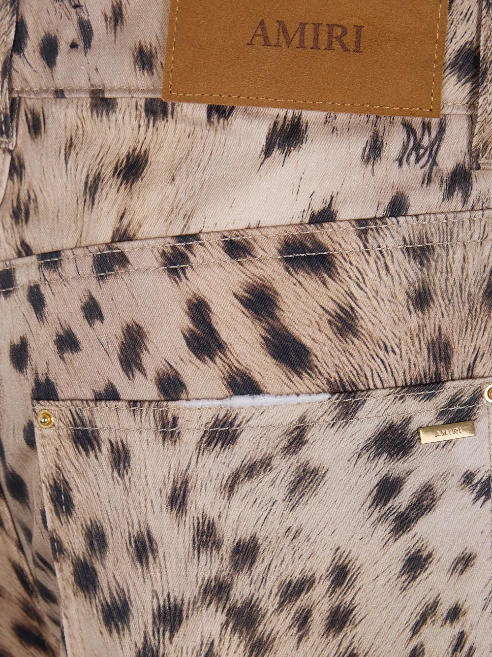  Amiri Animal-print Wide-leg Jeans - Neutrals 