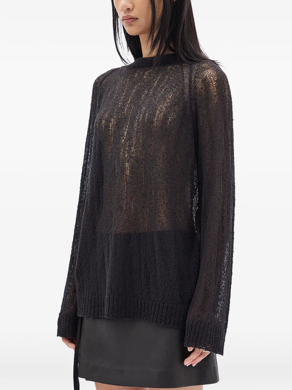  Ann Demeulemeester Pull à Col Noué - Noir 