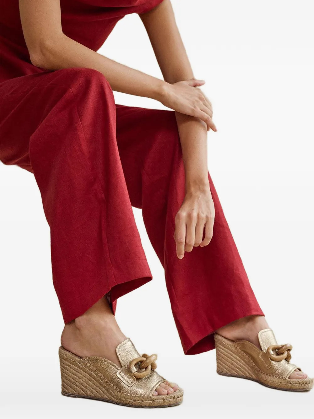 Pedro Garcia Oliveta sandalen met sleehak Goud