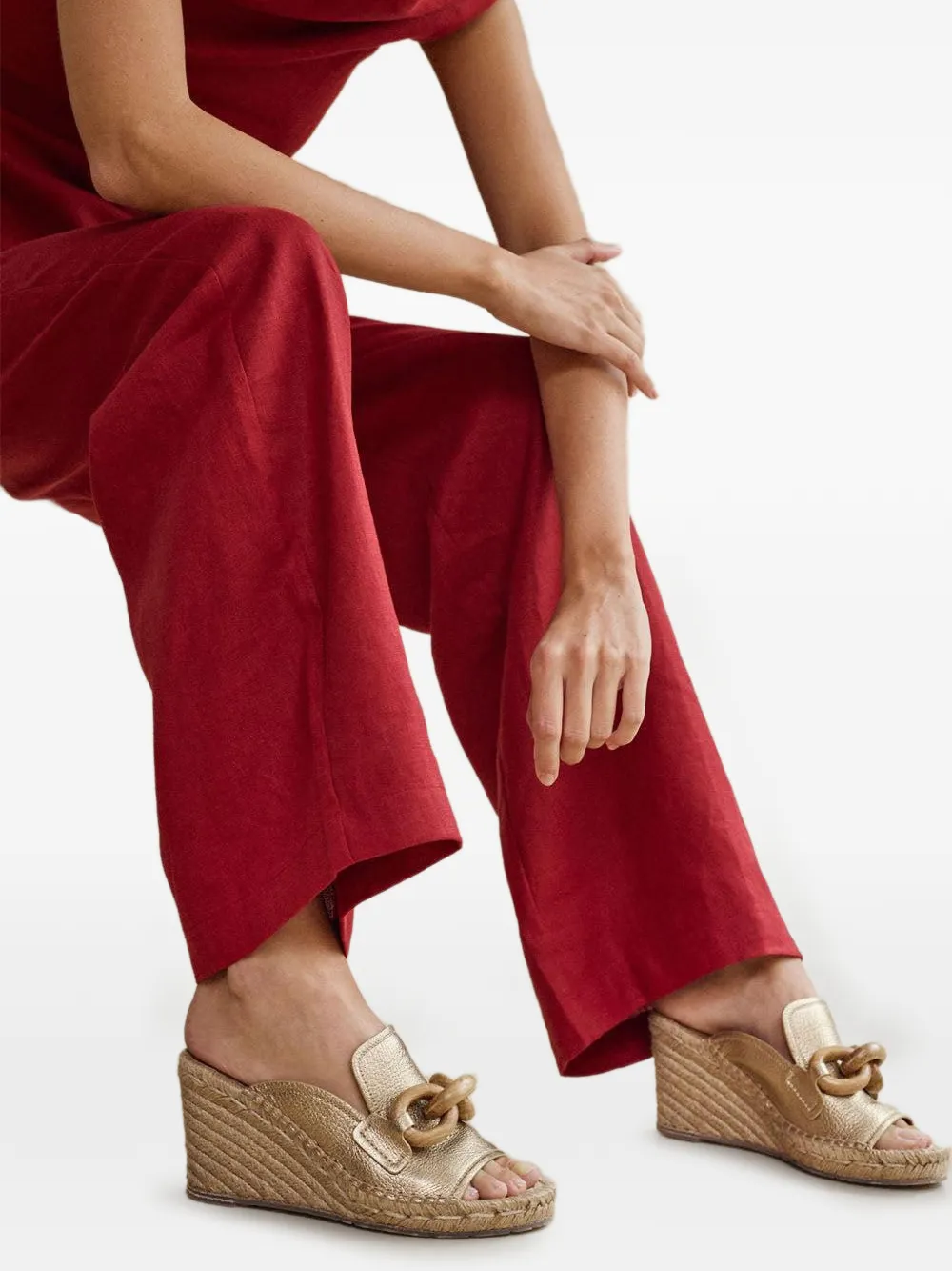 Pedro Garcia Oliveta sandalen met sleehak Goud