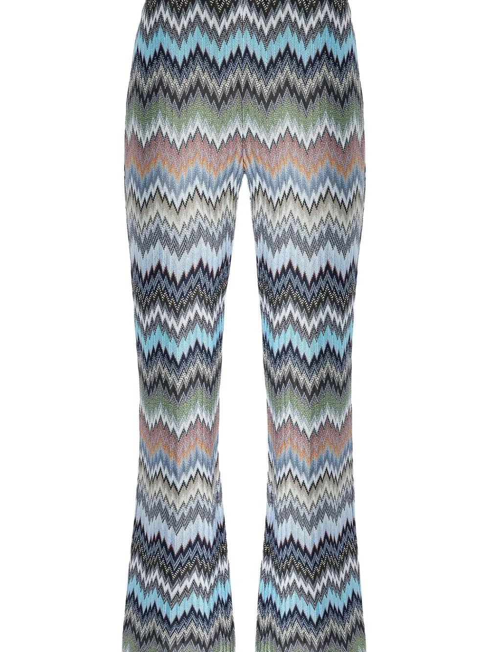 Missoni zigzag-pattern flared trousers - Blauw