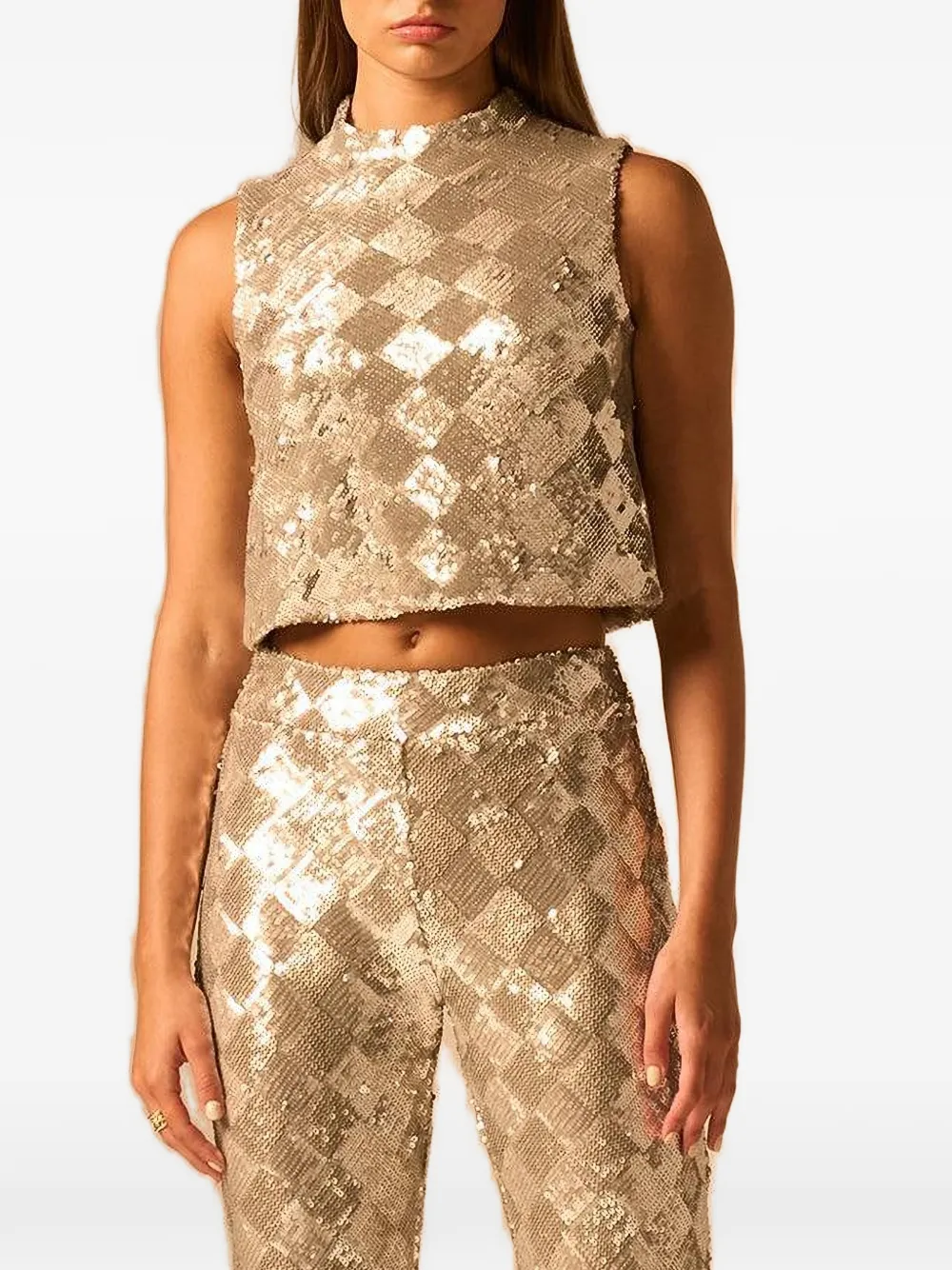 JBQ Top Gwendolyn con paillettes - Oro