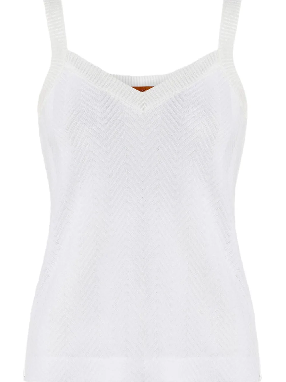 Missoni V-neck Zigzag-pattern Tank Top - White 