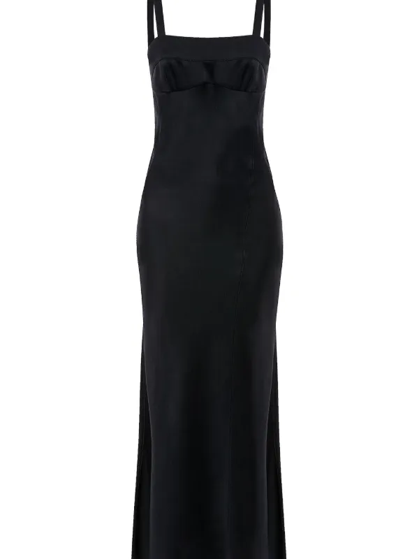 pink satin floor length dress Cami Floor-Length Dress In Ivory – Victoria Beckham main image 1