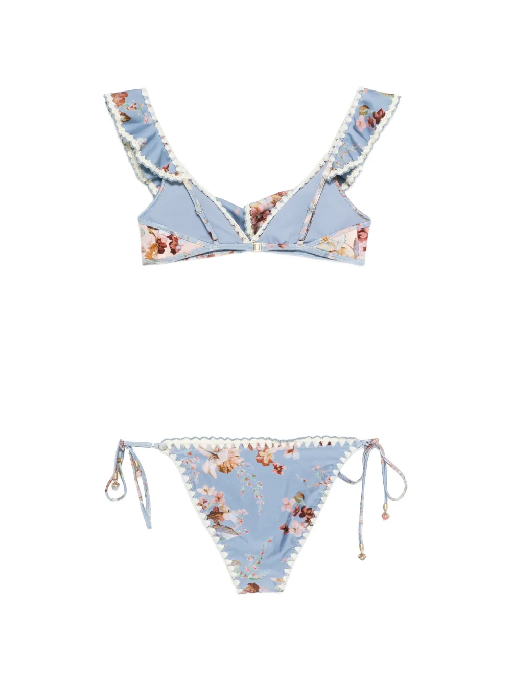  Zimmermann Ruffled Floral Bikini - Blue 