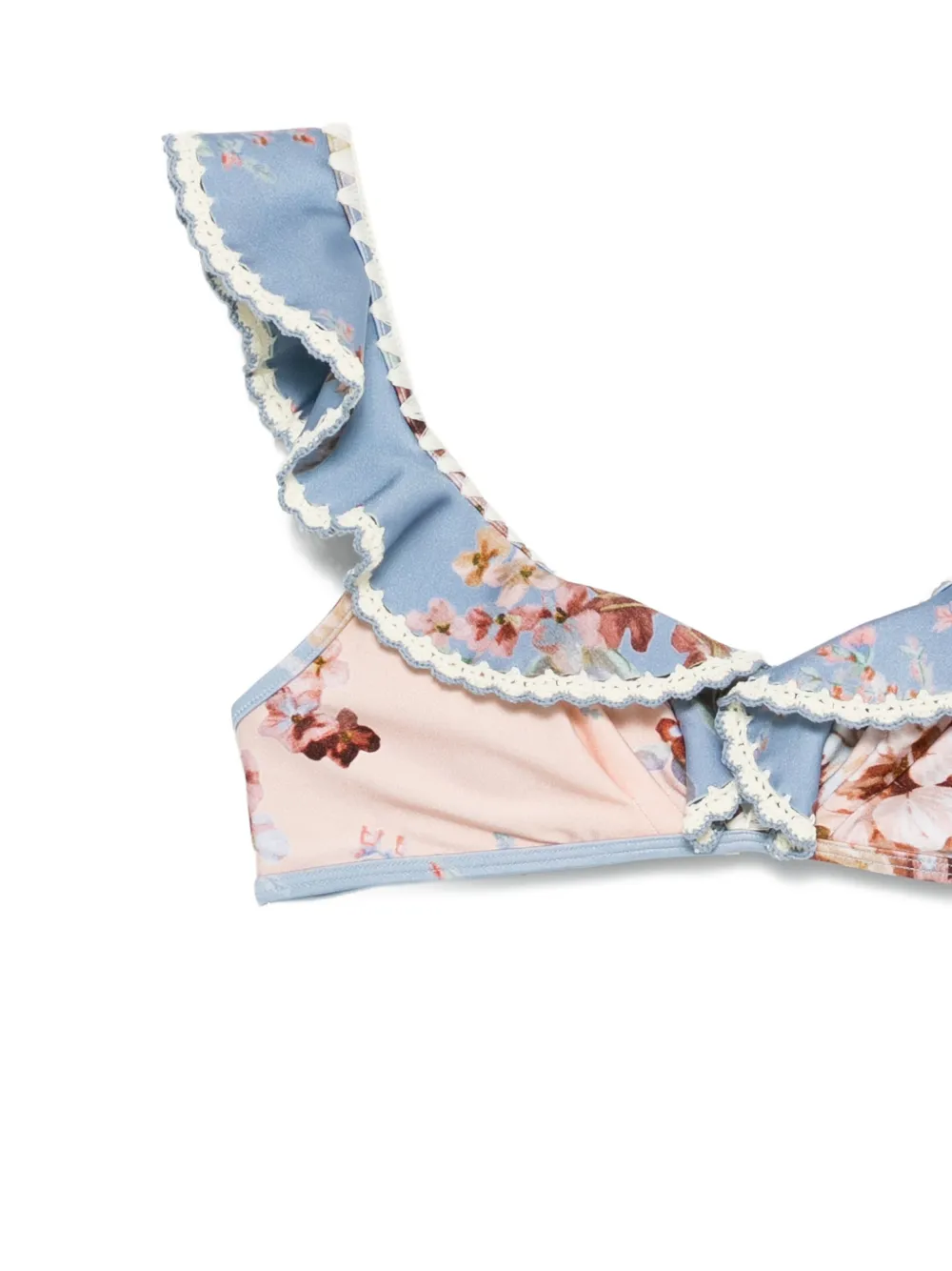  Zimmermann Ruffled Floral Bikini - Blue 