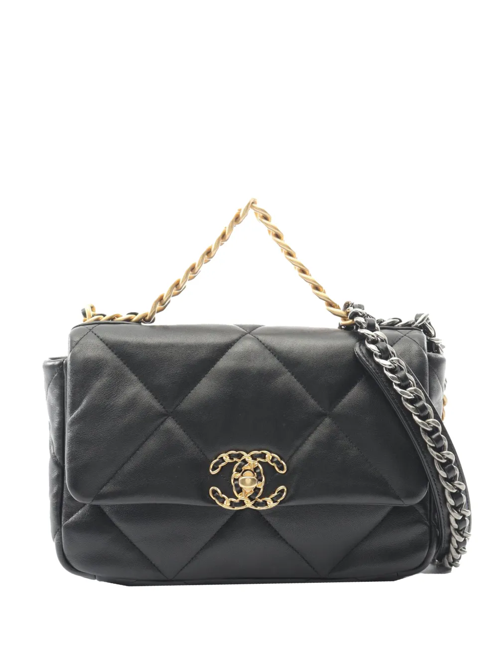CHANEL Pre-Owned 2021-2025 Medium Lambskin 19 Flap satchel - Nero
