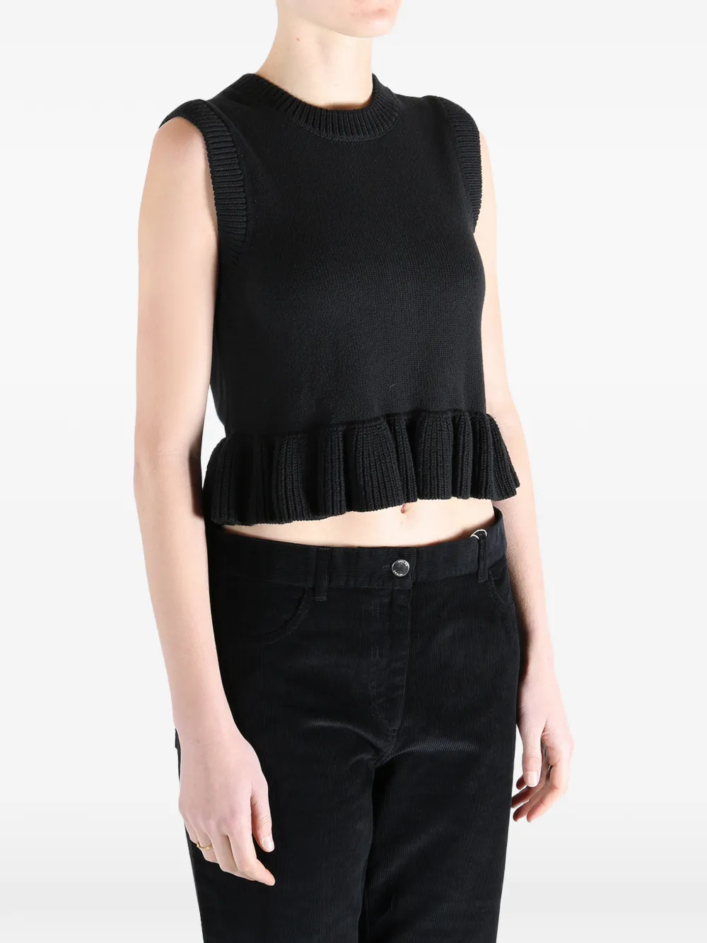 Cecilie Bahnsen ラッフルノースリーブ トップ | ブラック | FARFETCH JP