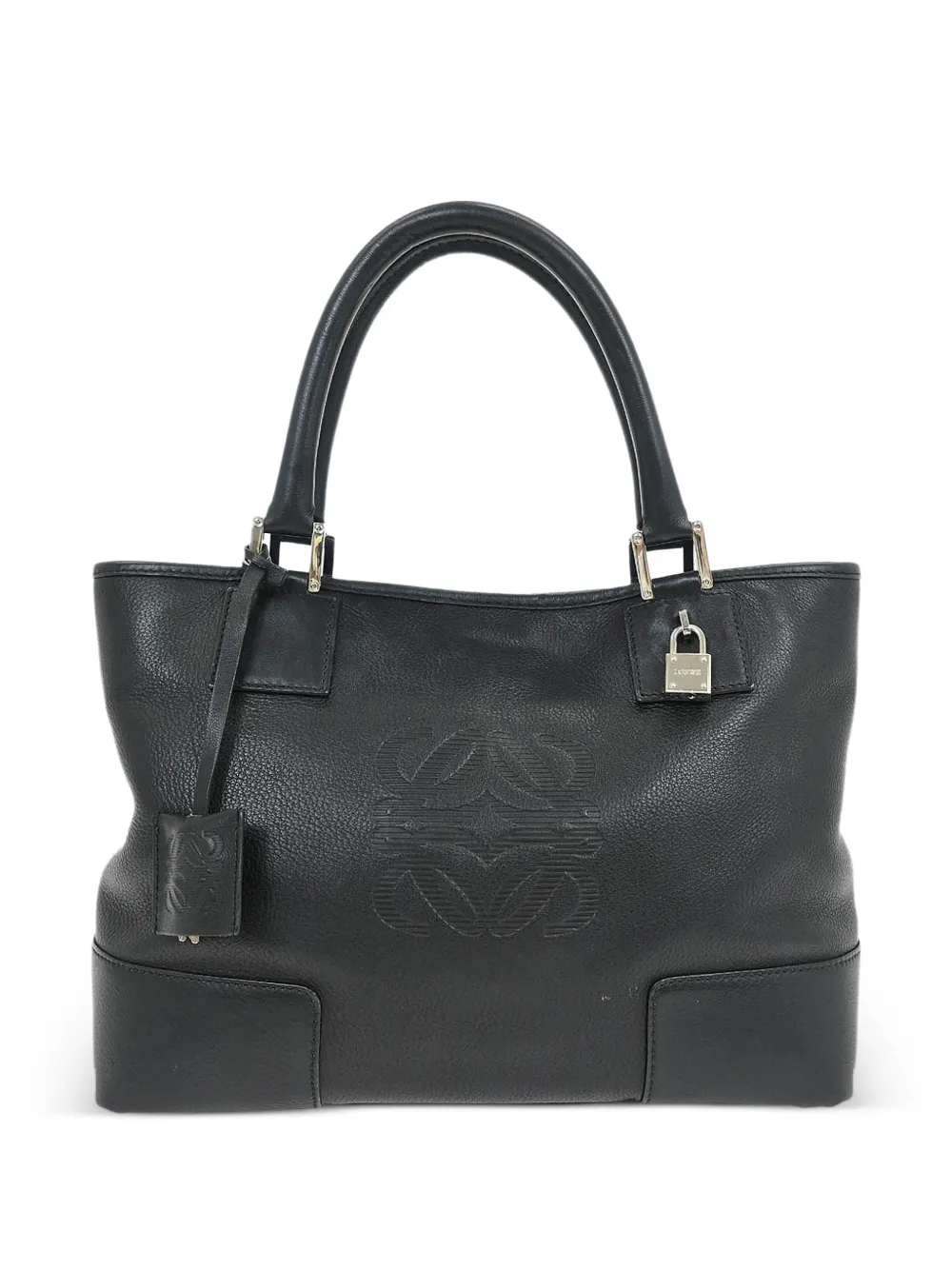 Loewe Pre-Owned 2007 30 Fusta embossed-logo tote bag - Nero