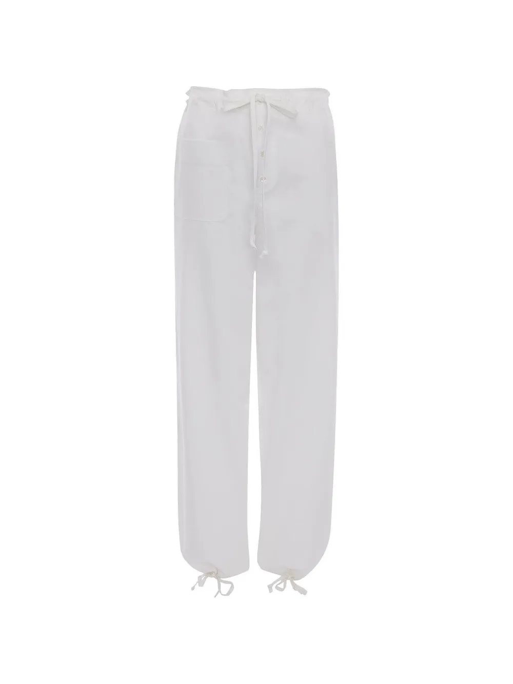 Victoria Beckham drawstrings straight trousers - Bianco
