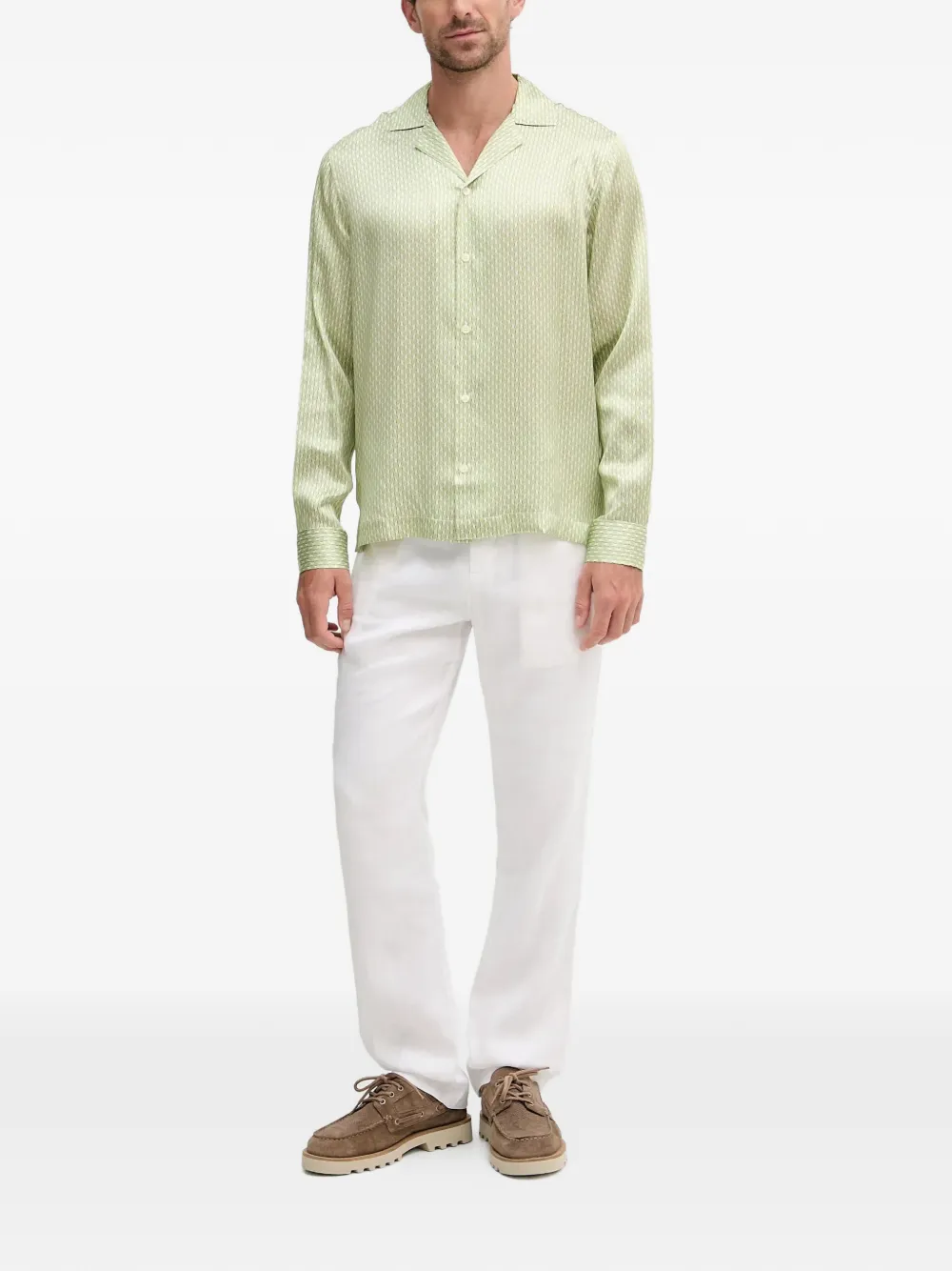  Frescobol Carioca Buttoned Pattern Shirt - Green 