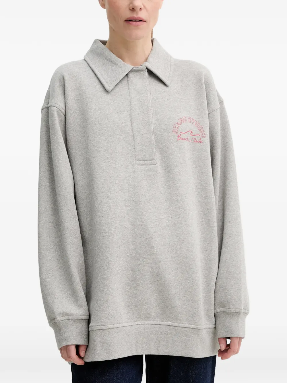 STAND STUDIO collar graphic sweatshirt - Grigio