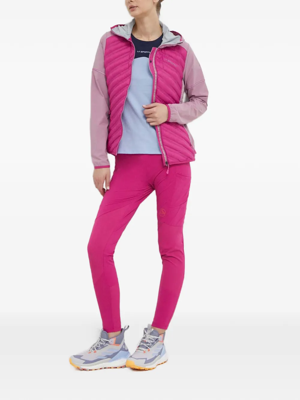 La Sportiva quilted-design hooded performance jacket - Roze