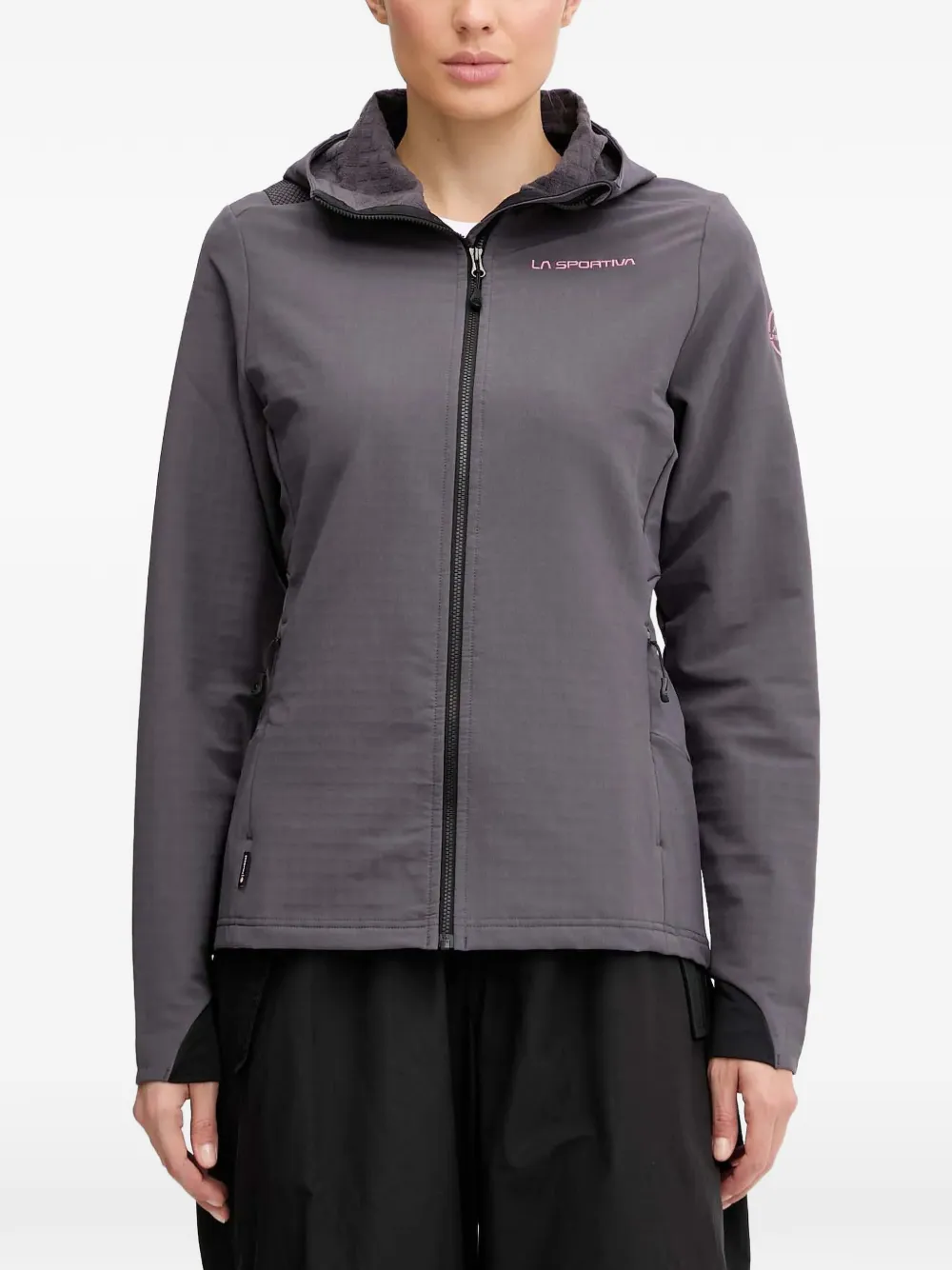 La Sportiva Zip-up Hooded Jacket In Gray