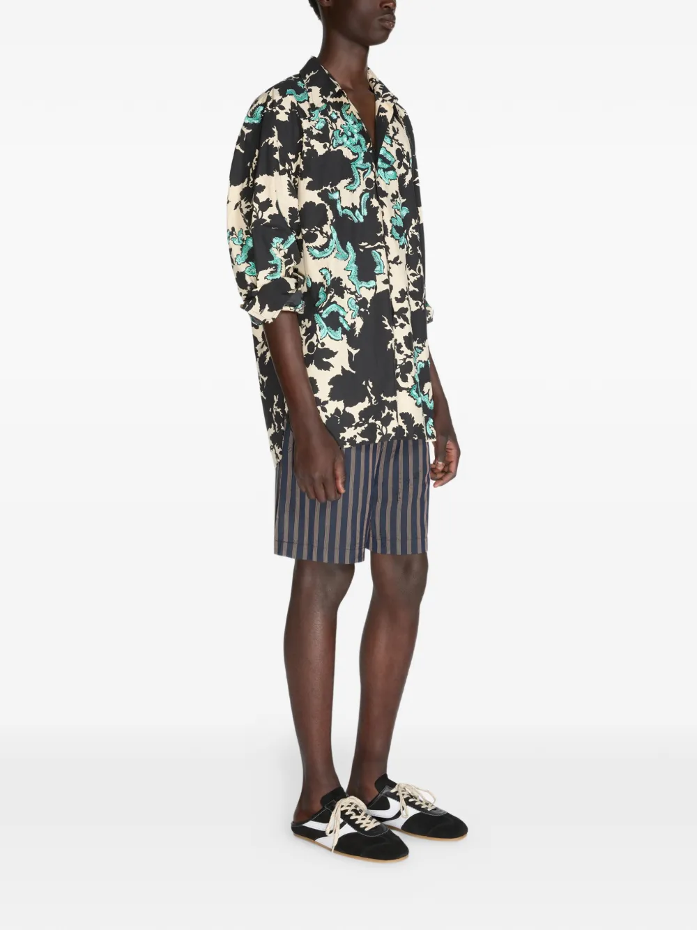  Dries Van Noten Striped Shorts - Blue 