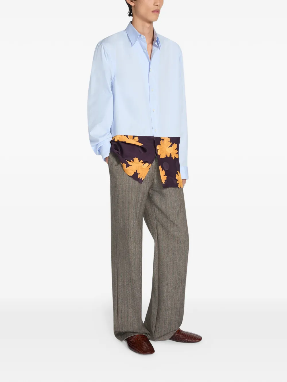 floral-detail shirt