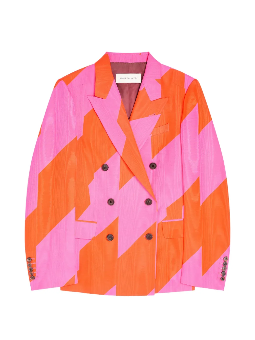 DRIES VAN NOTEN geometric-print double-breasted blazer - Pink