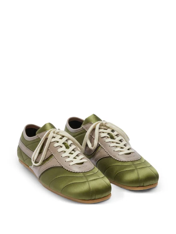 DRIES VAN NOTEN Quilted Satin Sneakers | Green | FARFETCH