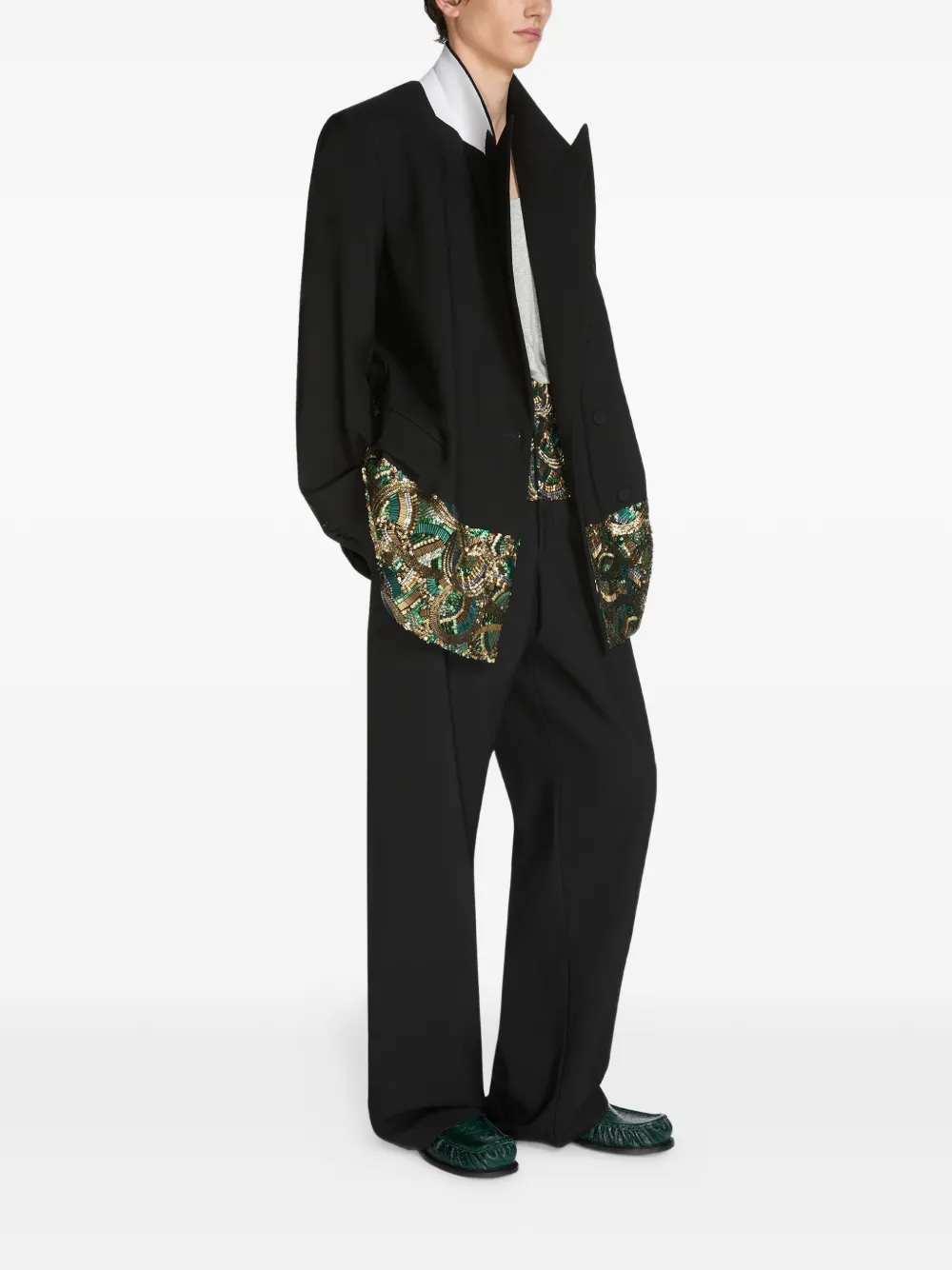  Dries Van Noten Embellished Blazer - Black 