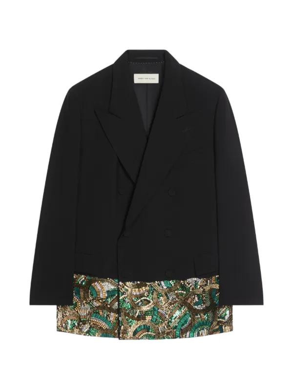 Dries Van Noten Embellished Blazer in Black