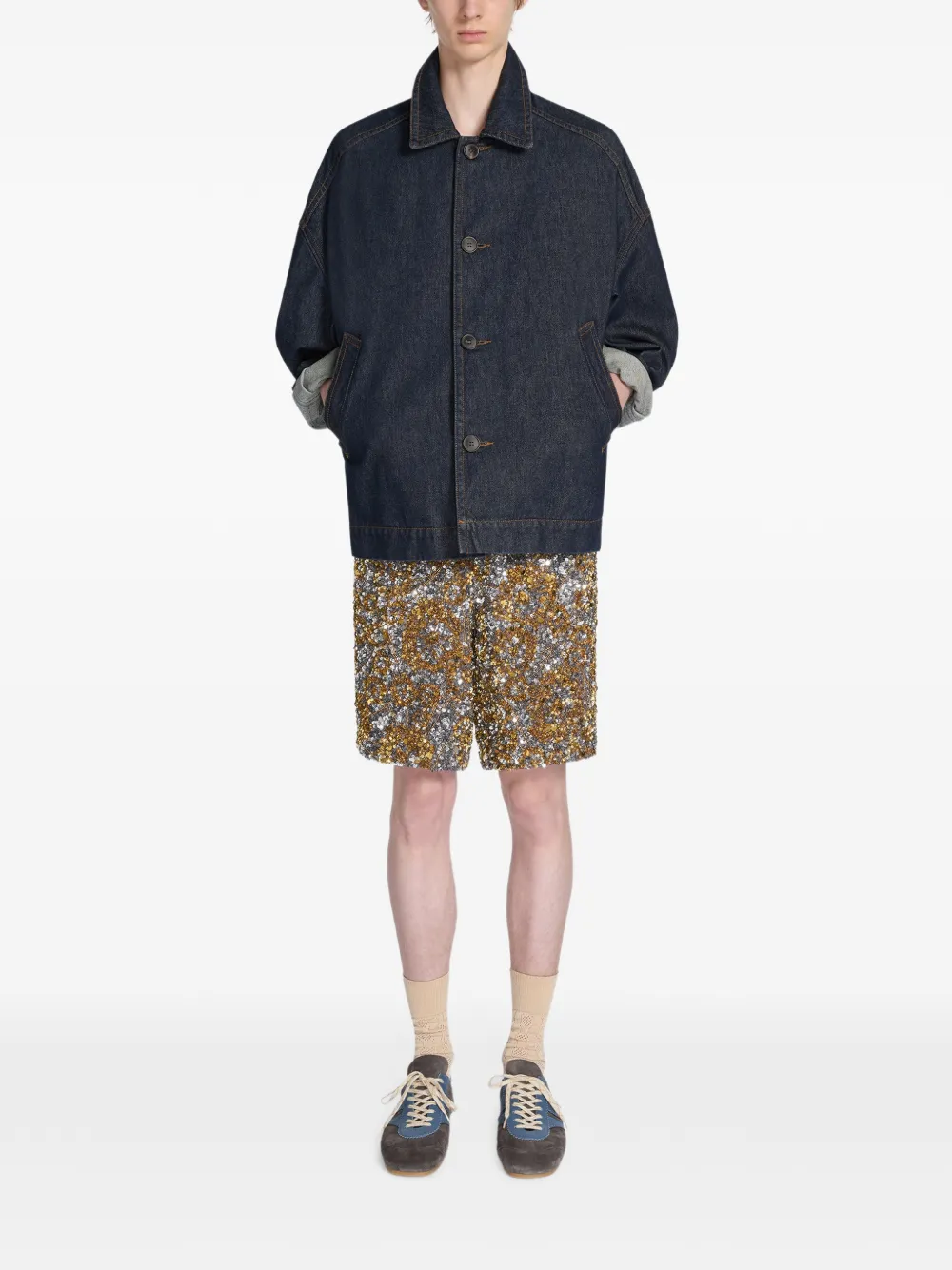 DRIES VAN NOTEN Suède sneakers Grijs