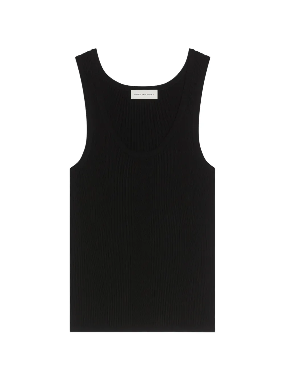 DRIES VAN NOTEN rib knit tank top - Nero