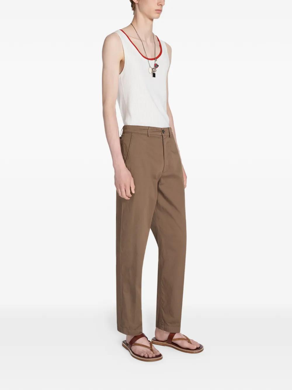  Dries Van Noten Button Trousers - Brown 
